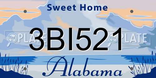 3BI521 Alabama License Plate