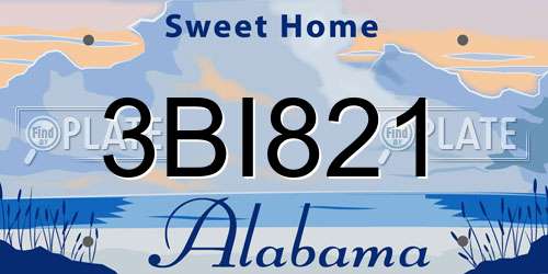 3BI821 Alabama License Plate