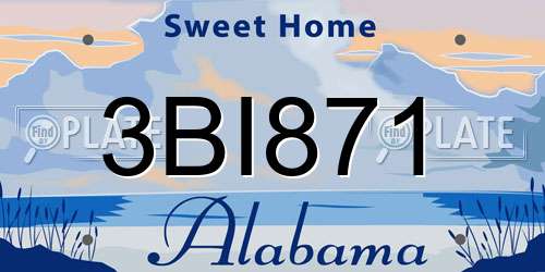 3BI871 Alabama License Plate