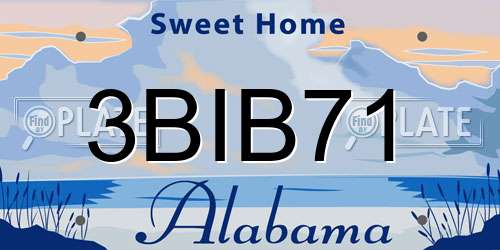 3BIB71 Alabama License Plate
