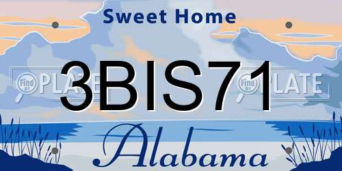 3BIS71 Alabama License Plate