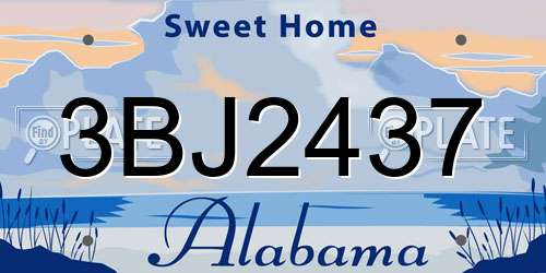 3BJ2437 Alabama License Plate