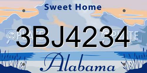 3BJ4234 Alabama License Plate