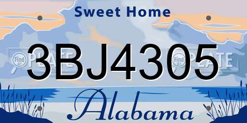 3BJ4305 Alabama License Plate
