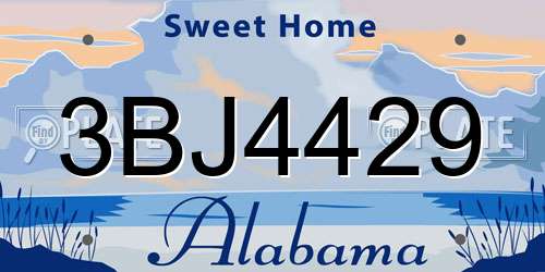 3BJ4429 Alabama License Plate
