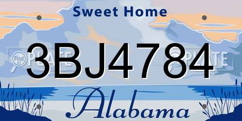 3BJ4784 Alabama License Plate