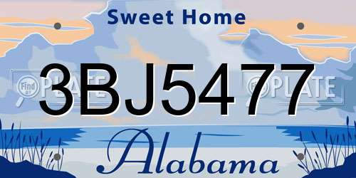 3BJ5477 Alabama License Plate