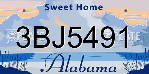 3BJ5491 Alabama License Plate