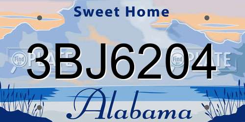 3BJ6204 Alabama License Plate