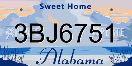 3BJ6751 Alabama License Plate
