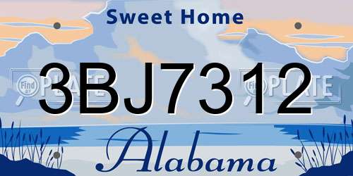 3BJ7312 Alabama License Plate