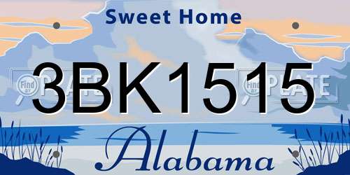 3BK1515 Alabama License Plate