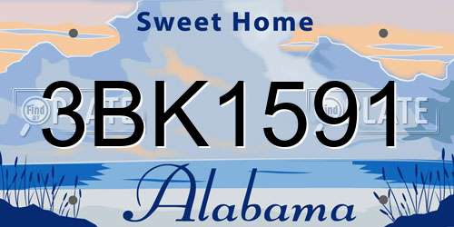 3BK1591 Alabama License Plate