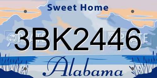 3BK2446 Alabama License Plate