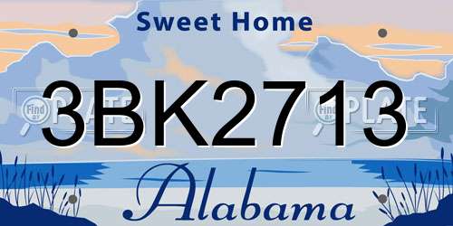 3BK2713 Alabama License Plate