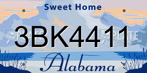 3BK4411 Alabama License Plate