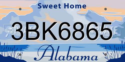 3BK6865 Alabama License Plate