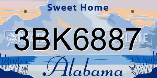3BK6887 Alabama License Plate