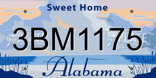 3BM1175 Alabama License Plate
