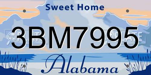 3BM7995 Alabama License Plate