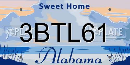 3BTL61 Alabama License Plate