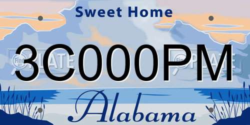 3C000PM Alabama License Plate