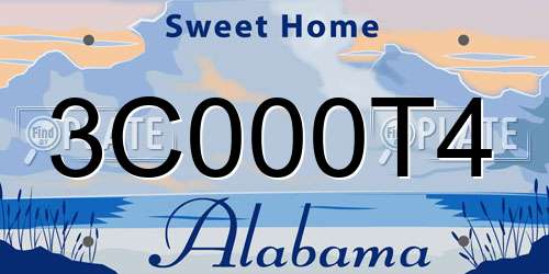 3C000T4 Alabama License Plate