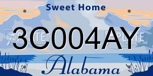 3C004AY Alabama License Plate