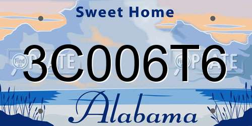 3C006T6 Alabama License Plate