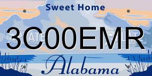 3C00EMR Alabama License Plate