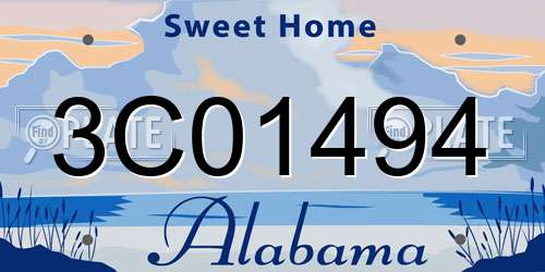 3C01494 Alabama License Plate