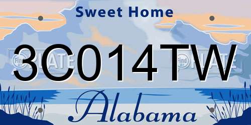3C014TW Alabama License Plate