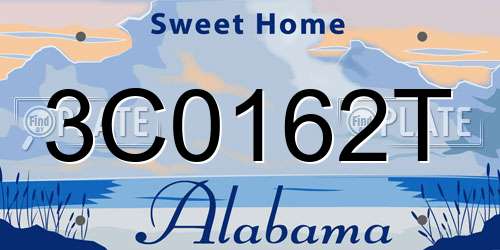 3C0162T Alabama License Plate