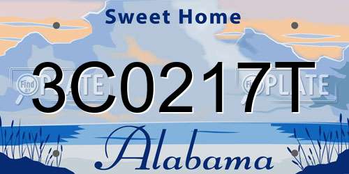 3C0217T Alabama License Plate