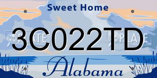 3C022TD Alabama License Plate