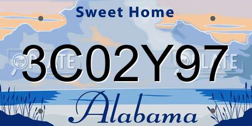 3C02Y97 Alabama License Plate