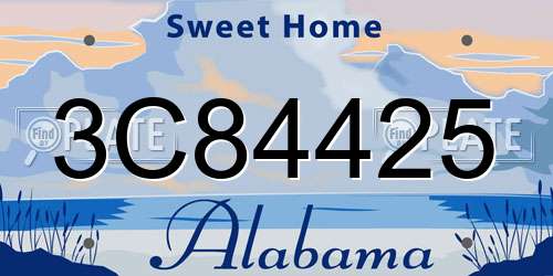 3C84425 Alabama License Plate