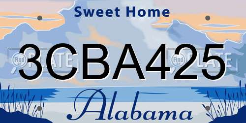 3CBA425 Alabama License Plate