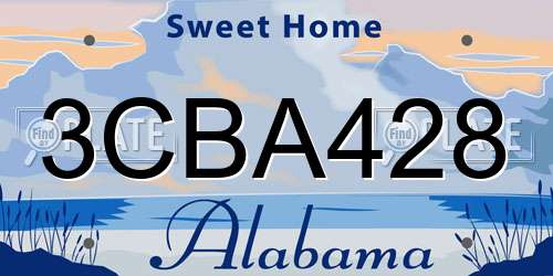 3CBA428 Alabama License Plate