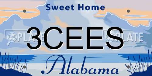 3CEES Alabama License Plate