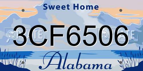 3CF6506 Alabama License Plate
