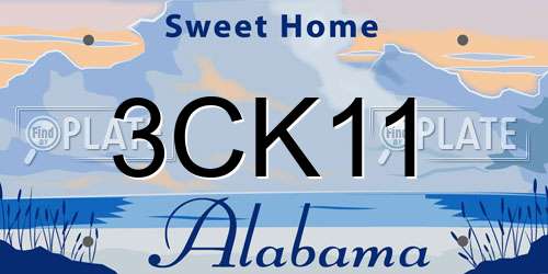 3CK11 Alabama License Plate