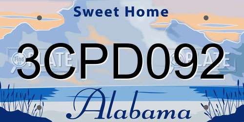 3CPD092 Alabama License Plate