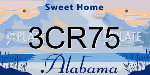 3CR75 Alabama License Plate