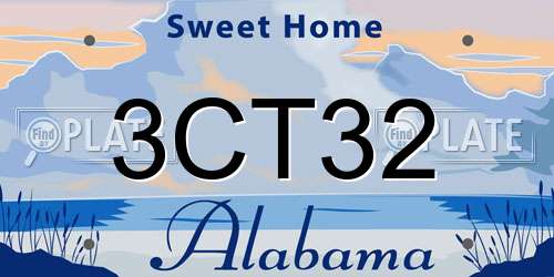 3CT32 Alabama License Plate