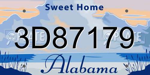 3D87179 Alabama License Plate