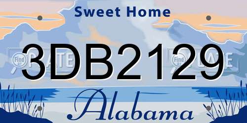 3DB2129 Alabama License Plate