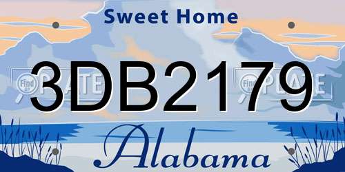 3DB2179 Alabama License Plate