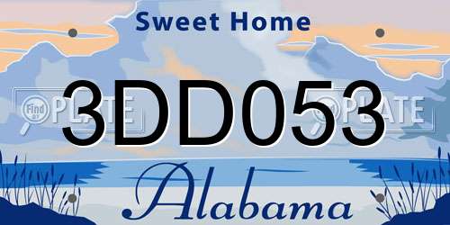3DD053 Alabama License Plate