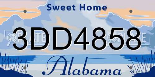 3DD4858 Alabama License Plate